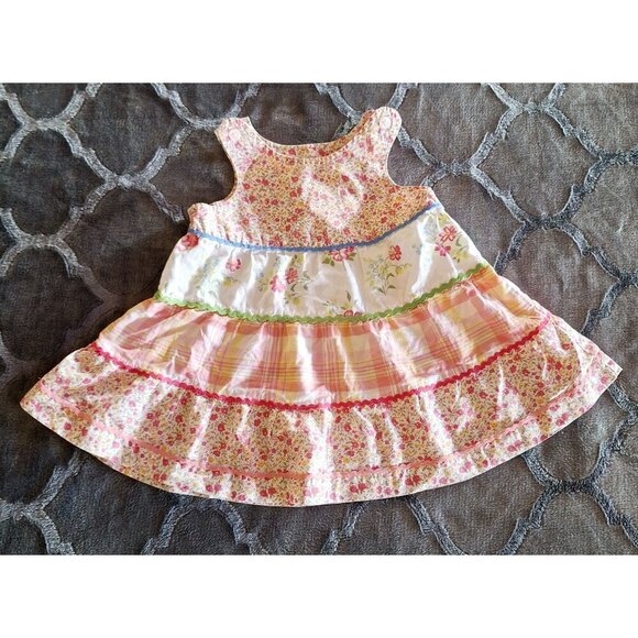 EUC Old Navy Infant Girl's Floral and Plaid Sun Dress/Sz. 3-6 months - Picture 1 of 4
